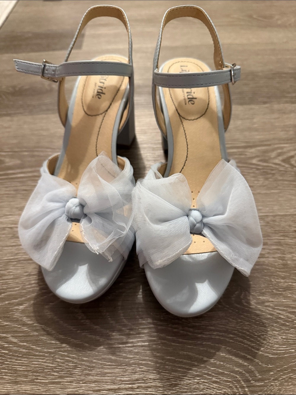 Life Stride Light Blue Bow Block-Heel Sandals